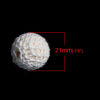 Picture of Wood Crochet Beads Round Creamy-White About 21mm Dia., Hole: Approx 4.3mm, 2 PCs
