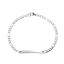 Bild von 304 Edelstahl Leere Stempeletiketten Armband Rechteck Silberfarbe Einseitiges Polieren 21cm lang, 1 Strang