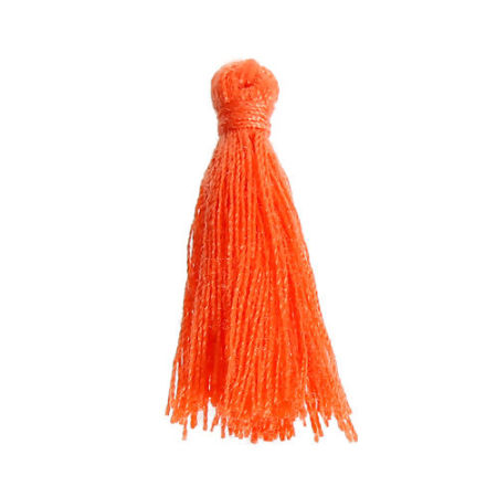 Polyester Tassel Orange 30mm(1 1/8"), 5 PCs