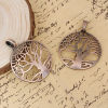 Picture of Zinc Based Alloy Pendants Round Antique Copper Tree Hollow 71mm(2 6/8") x 57mm(2 2/8"), 1 Piece