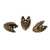 Image de Coupelle Filigranée en Alliage de Zinc Fleur Bronze Antique (Approprié à Perle 14mm Dia) 29mm x19mm, 2 PCs