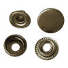 Picture of Iron Based Alloy Metal Snap Fastener Buttons Round Antique Bronze 15mm( 5/8") Dia. 13mm( 4/8") Dia. 13mm( 4/8") Dia. 12mm( 4/8") Dia., 50 Sets(4 PCs/Set)