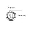 Picture of Zinc Based Alloy Wax Seal Charms Irregular Antique Silver Color Alphabet/ Letter " u " 18mm( 6/8") x 18mm( 6/8"), 10 PCs