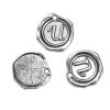 Picture of Zinc Based Alloy Wax Seal Charms Irregular Antique Silver Color Alphabet/ Letter " u " 18mm( 6/8") x 18mm( 6/8"), 10 PCs