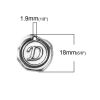 Picture of Zinc Based Alloy Wax Seal Charms Irregular Antique Silver Color Initial Alphabet/ Letter " D " 18mm( 6/8") x 18mm( 6/8"), 10 PCs