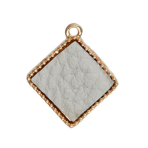 Immagine di PU Charms Geometrica Oro Placcato Grigio Rombo 18mm x 16mm , 10 Pz