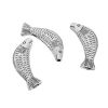 Picture of Zinc Based Alloy 3D Metal Beads Fish Animal Antique Silver Color 54mm x 21mm, Hole: Approx 3.5mm, 2 PCs