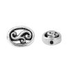 Picture of Zinc Based Alloy Spacer Beads Oval Antique Silver Color Hollow 13mm x 10mm, Hole: Approx 1.7mm, 10 PCs