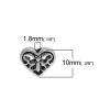 Bild von Zinklegierung Zwischenperlen Spacer Perlen Herz Antiksilber Schmetterling Hohl 12mm x 10mm Loch:ca. 1.8mm 20 Stück