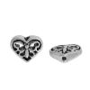 Picture of Zinc Based Alloy Spacer Beads Heart Antique Silver Color Butterfly Hollow 12mm x 10mm, Hole: Approx 1.8mm, 20 PCs