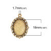 Picture of Zinc Based Alloy Charms Oval Gold Tone Antique Gold Cabochon Settings (Fits 18mm x 13mm ) 29mm x 22mm, 20 PCs