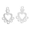 Picture of Zinc Based Alloy Connectors Heart Silver Plated Hollow 19mm x 13mm, 100 PCs