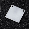 Picture of 304 Stainless Steel Blank Stamping Tags Connectors Charms Pendants Square Silver Tone Roller Burnishing 15mm x 15mm, 5 PCs