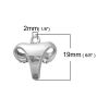 Picture of Zinc Based Alloy Charms Anatomical Human Uterus Antique Silver Color 19mm( 6/8") x 18mm( 6/8"), 5 PCs