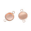 Picture of Brass Connectors Round Rose Gold Cabochon Settings (Fits 10mm Dia.) 19mm( 6/8") x 12mm( 4/8"), 10 PCs                                                                                                                                                         