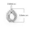 Picture of Zinc Based Alloy Cabochon Settings Pendants Round Silver Tone (Fits 18mm x 13mm ) (Can Hold ss11 Pointed Back Rhinestone) 32mm x 26mm, 10 PCs