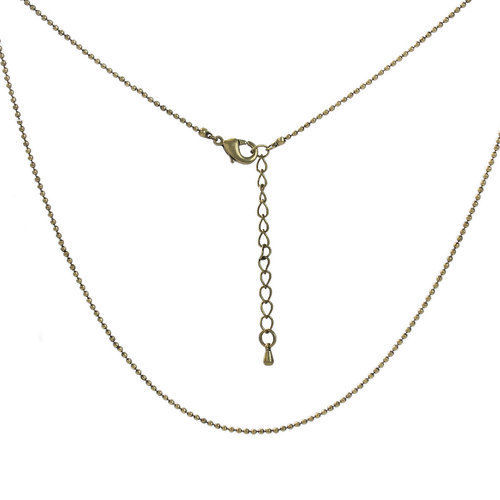 Picture of Iron Based Alloy Ball Chain Necklace Antique Bronze 47cm(18 4/8") long, Chain Size: 1.5mm, 3 PCs