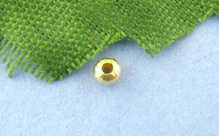 Picture of 2000 PCs Iron Based Alloy Spacer Beads For DIY Jewelry Making Gold Plated Round About 2.4mm Dia., Hole: Approx 0.8mm
