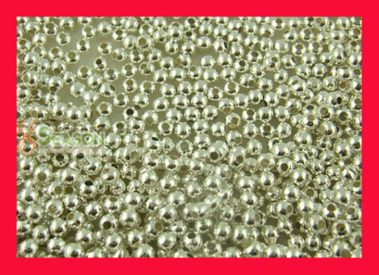 Picture of Silver Plated Smooth Ball Spacers Beads 2.4mm dia., 2000PCs