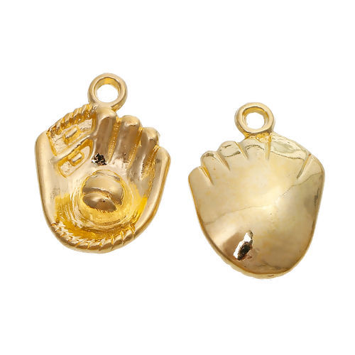 Picture of Zinc Based Alloy Sport Charms Glove Gold Plated 21mm x 15mm, 20 PCs