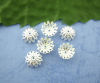 Picture of Alloy Filigree Beads Caps Flower Silver Plated 9mm x 9mm, 300 PCs
