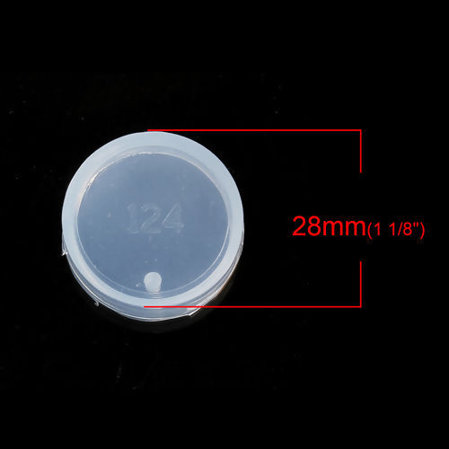 Picture of Silicone Resin Mold For Jewelry Making Round White 28mm(1 1/8") Dia., 3 PCs