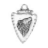 Picture of Zinc Based Alloy Wolf Pendants Antique Silver Color Triangle 45mm(1 6/8") x 29mm(1 1/8"), 5 PCs