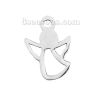 Picture of Stainless Steel Charms Angel Silver Tone Hollow 15mm( 5/8") x 11mm( 3/8"), 2 PCs