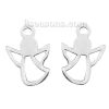 Picture of Stainless Steel Charms Angel Silver Tone Hollow 15mm( 5/8") x 11mm( 3/8"), 2 PCs