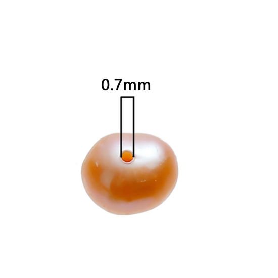Изображение Бусины Пресноводный Культивированный Жемчуг Круглые, Темно-персиковый Около 8мм - 7мм Отверстие：Около 0.7мм 10 ШТ