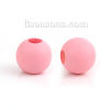 Picture of Hinoki Wood Spacer Beads Round Pink About 24mm Dia, Hole: Approx 9.4mm, 20 PCs
