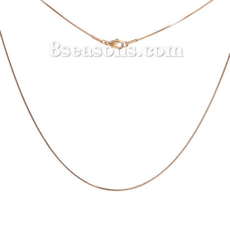 Picture of Wholesale Snake Chain Necklace, Gold Plated 304 Stainless Steel, Unisex Vacuum Plating Minimalist Gift Jewelry For Retailer, 45.5cm(17.9") long, Chain Size: 0.8mm, 1 Piece