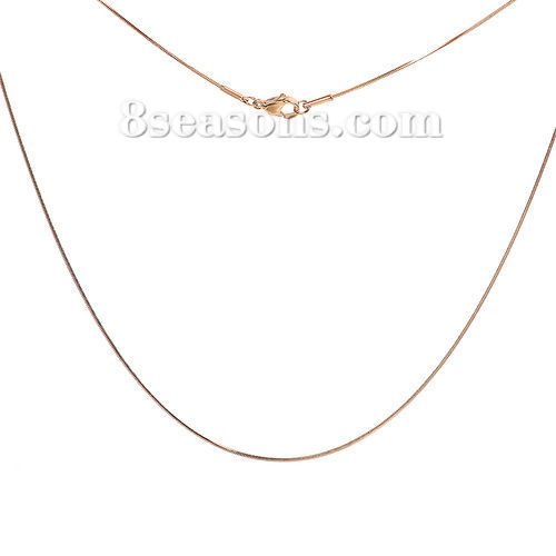 Picture of 304 Stainless Steel Snake Chain Necklace Gold Plated 45.5cm(17 7/8") long, Chain Size: 0.8mm, 1 Piece