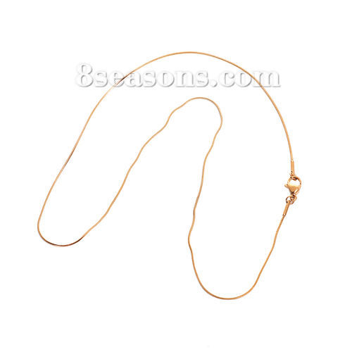 Picture of 1 Piece Vacuum Plating 304 Stainless Steel Snake Chain Necklace For DIY Jewelry Making Gold Plated 45.5cm(17 7/8") long, Chain Size: 0.8mm