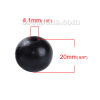 Picture of Natural Hinoki Wood Spacer Beads Round Black Painting About 20mm Dia, Hole: Approx 4.1mm, 30 PCs