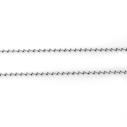 Picture of Iron Based Alloy Ball Chain Necklace Silver Tone 68cm(26 6/8") long, Chain Size: 1.5mm, 5 PCs