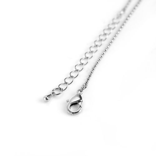 Picture of Iron Based Alloy Ball Chain Necklace Silver Tone 68cm(26 6/8") long, Chain Size: 1.5mm, 5 PCs