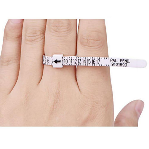 Picture of PVC Finger Ring Measure Tools White 11.5cm(4 4/8") x 0.8cm( 3/8") (US Size 0)- (US Size 17), 2 PCs
