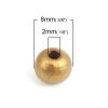 Picture of Natural Hinoki Wood Spacer Beads Round Golden About 8mm Dia, Hole: Approx 2mm, 500 PCs