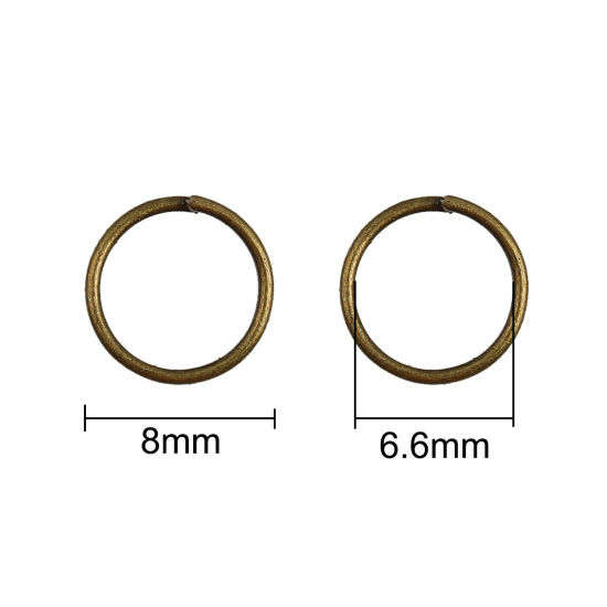 合金 丸カン 丸カン 円形 混合 8mm直径、 1 箱 の画像