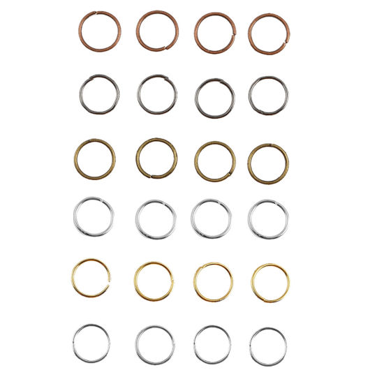 Picture of 0.7mm Iron Based Alloy Opened Jump Rings Findings Round Mixed 8mm Dia, 1 Box (Approx 432 PCs)