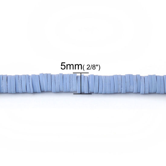 Bild von Polymer Ton Katsuki Perlen Rund Livid, 5mm D., Loch: 1.9mm, 39cm lang/Strang, 300 Stk./Strang, 3 Strange