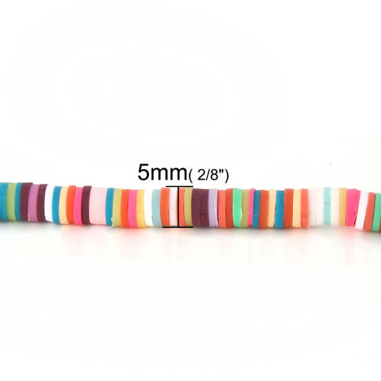 Bild von Polymer Ton Katsuki Perlen Rund Grün, 5mm D., Loch: 1.9mm, 39cm lang/Strang, 319 Stk./Strang, 3 Strange