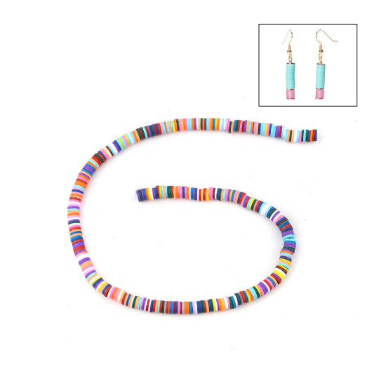 Bild von Polymer Ton Katsuki Perlen Rund Bunt, 6mm D., Loch: 1.8mm, 41cm lang/Strang, 330 Stk./Strang, 3 Stränge