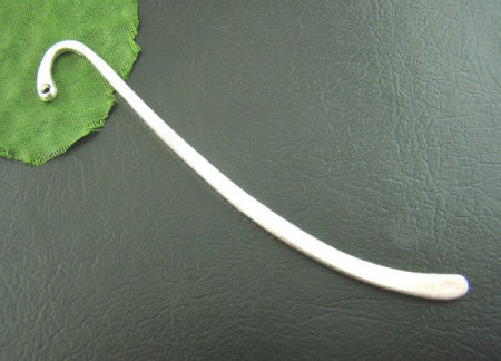 Picture of 15PCs Silver Plated Bookmark Findings With Loop 8.7cm(3 3/8") - 8.6cm(3 3/8") long 