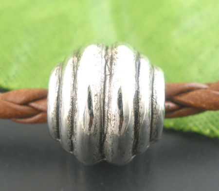 Бусины CCB Пластик 11x10mm，“спиральныe” Античное Серебро ，Годны для Пандора ，Проданные 80 шт/уп