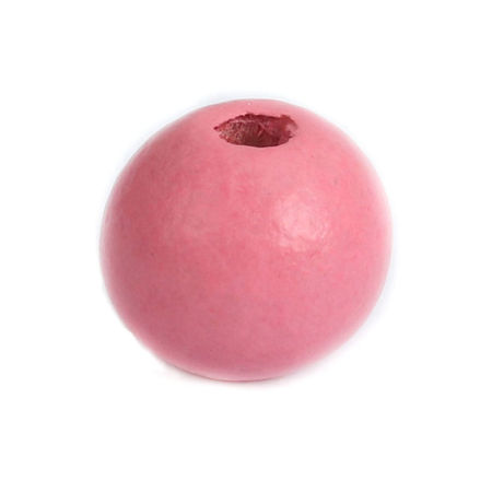 Natural Wood Spacer Beads Round Peach Pink About 10mm Dia., Hole: Approx 2.5mm, 500 PCs