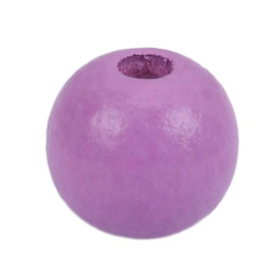Picture of Natural Wood Spacer Beads Round Mauve About 10mm Dia., Hole: Approx 2.5mm, 500 PCs