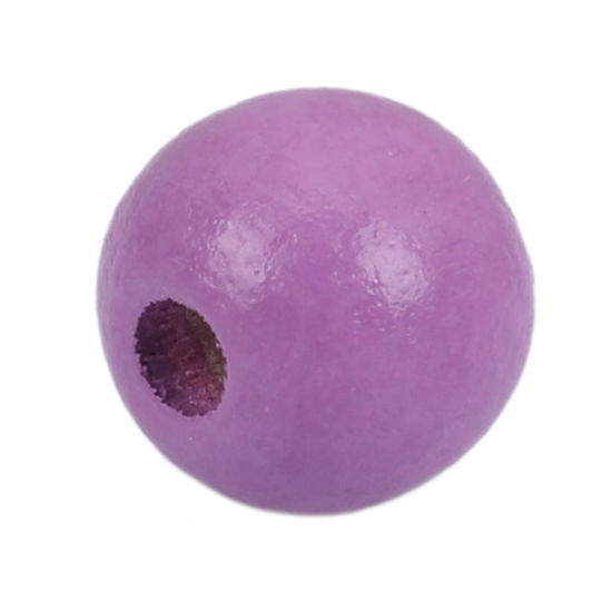 Picture of Natural Wood Spacer Beads Round Mauve About 10mm Dia., Hole: Approx 2.5mm, 500 PCs