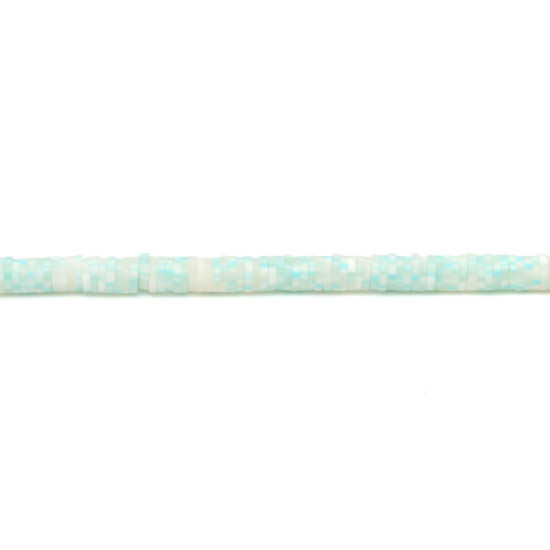 Immagine di Argilla Katsuki Perline Tondo Blu Chiaro Circa 6mm Dia, Foro: Circa 1.7mm, lunghezza: 40.5cm - 40cm, 3 Fili (Circa 330 - 350 Pezzi/Treccia)